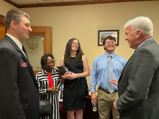 Image shows members of SGA at the state capitol.